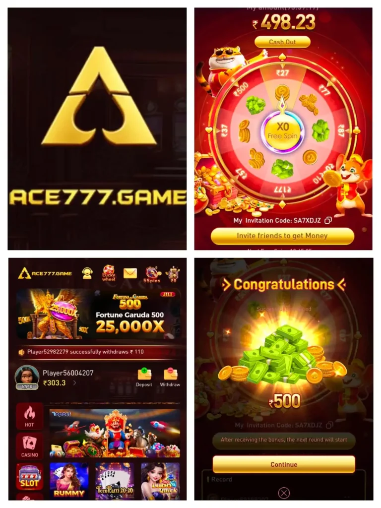 ACE777 disclaimer page for ACE 777 Game APK download and user information
