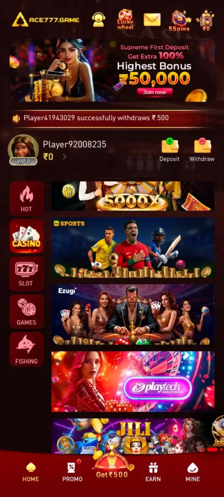 ACE777 Game features fantasy cricket login rewards and mobile gaming app